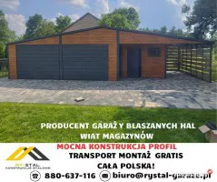 Garaż Blaszany Drewnopodobny 3x5 4x5 4x6 6x6 6x5Wiata Hala Magazyn