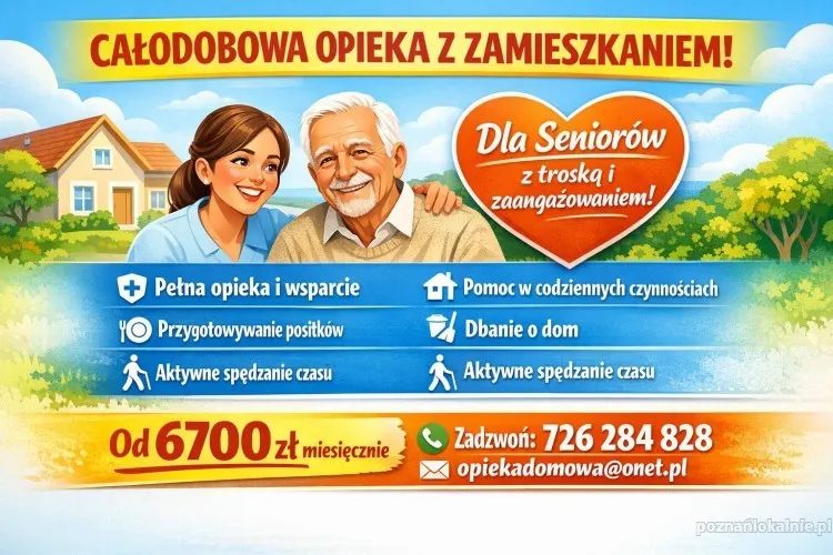 Opiekunka z zamieszkaniem Poznań / Opiekunka dla osoby starszej