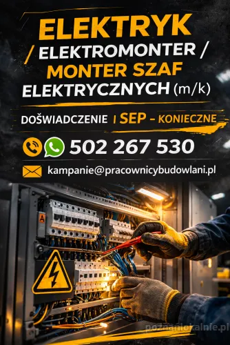 Poznań / Ostrów Wlkpl - Elektromonter/Monter szaf elektrycznych