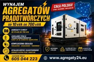 AGREGATY PRĄDOTWÓRCZE DO 700 kVA  - WYNAJEM - USŁUGI
