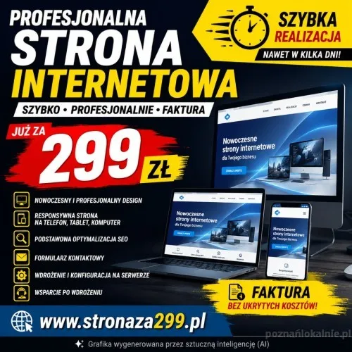 Strona WWW od 299 PLN, REALIZACJA 24 H