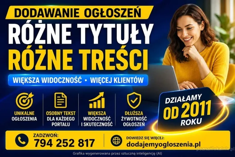 Dodawanie ogłoszeń - każde z innym tytułem i inną treścią