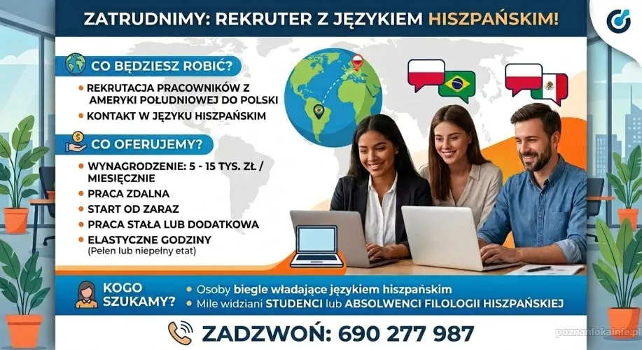Zatrudnimy rekrutera z znajomością języka hiszpańskiego