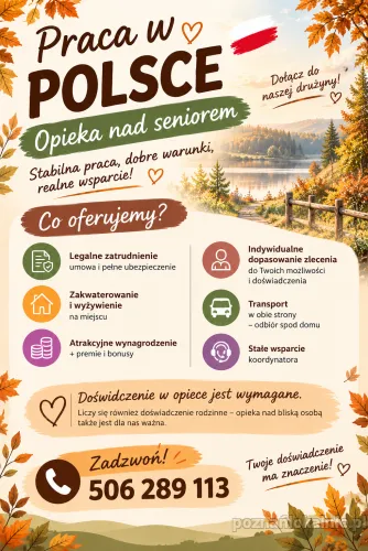Opieka senioralna w Polsce  praca od zaraz
